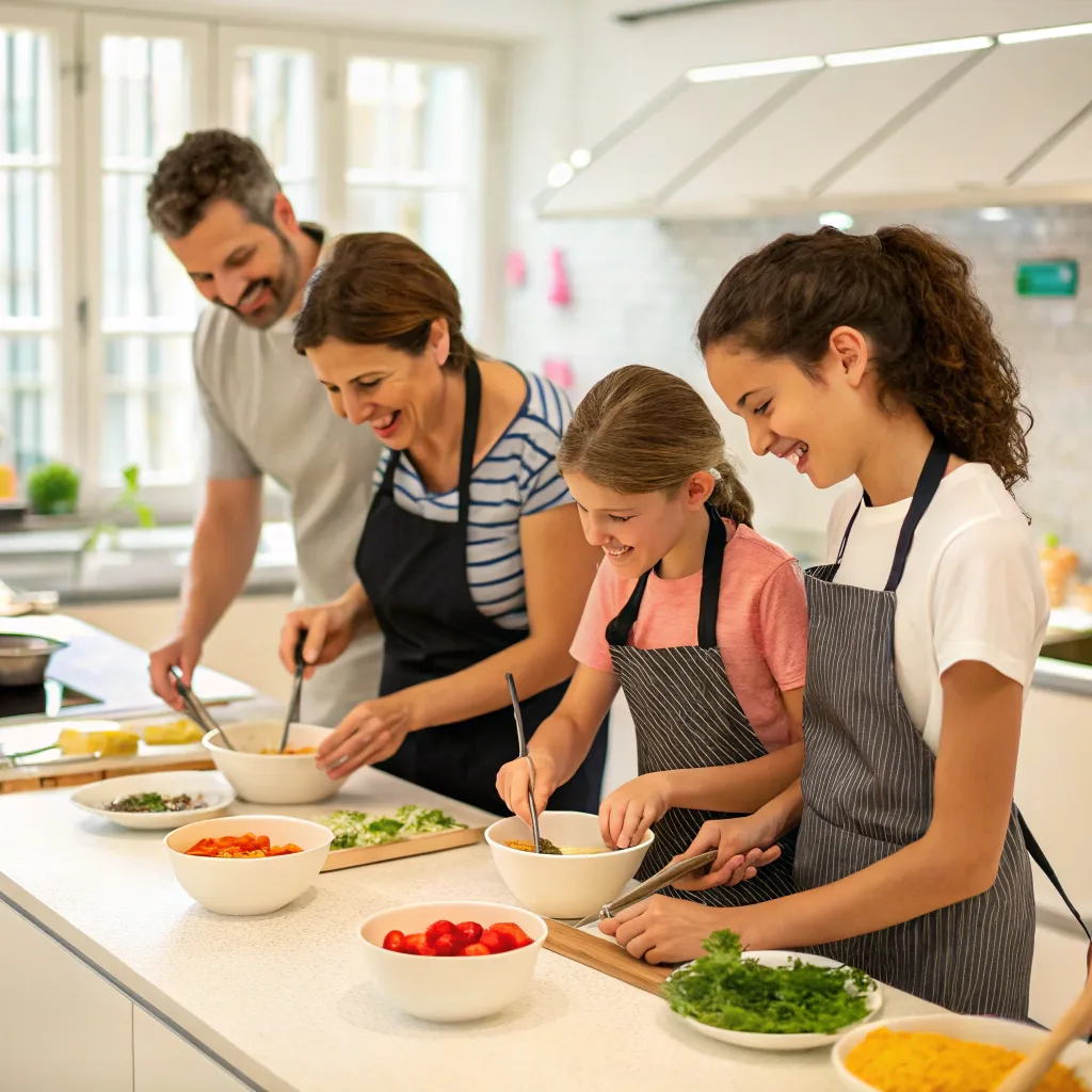 Group of people enjoying a cooking class